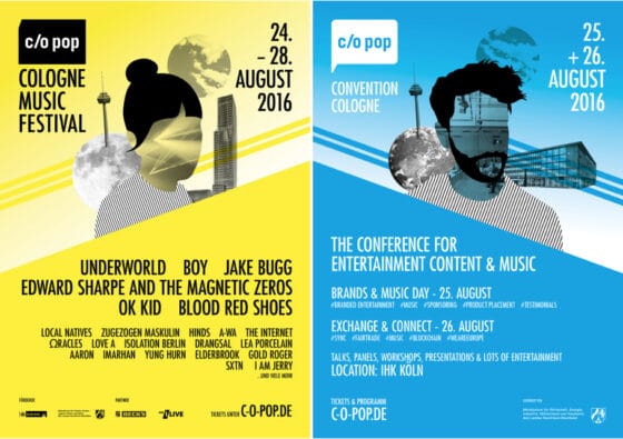 c/o pop Festival & c/o pop Convention 2016 in Köln: Über 80 Bands, Künstler und DJs - auf 30 Bühnen und in Clubs - an fünf Tagen copyright: c/o pop Festival