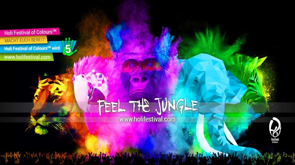 Exotisch und mystisch – Die Holi Festival of Colours Tour 2016 hinterlässt leuchtend bunte Spuren in ganz Deutschland – Feel the Jungle! copyright: www.holifestival.com