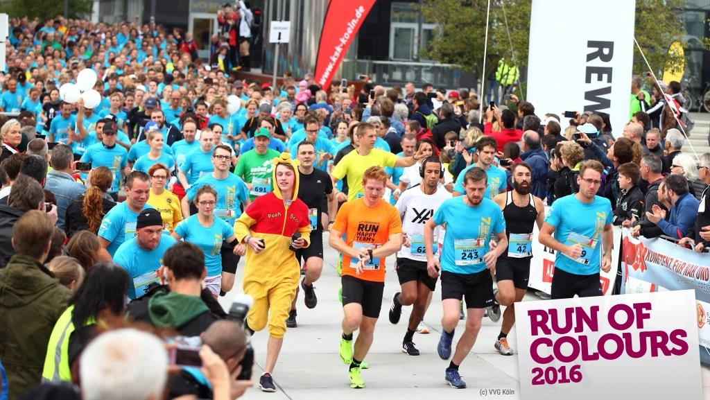 Motto des Run of Colours 2016: "Ich lauf´ mir die Füße bunt" copyright: VVG Köln