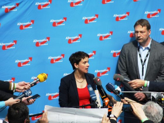 Frauke Petry gesteht vor versammelter Presse ihre Niederlage ein. - copyright: CityNEWS / Christian Esser