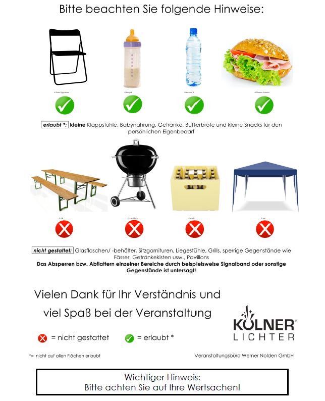 Was ist erlaubt - was verboten bei den Kölner Lichter? - copyright: Kölner Lichter