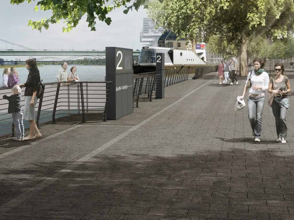 Vorentwurf der Kölner Rheinuferpromenade - bald soll diese umgestaltet werden. copyright: RMP Stephan Lenzen Landschaftsarchitekten