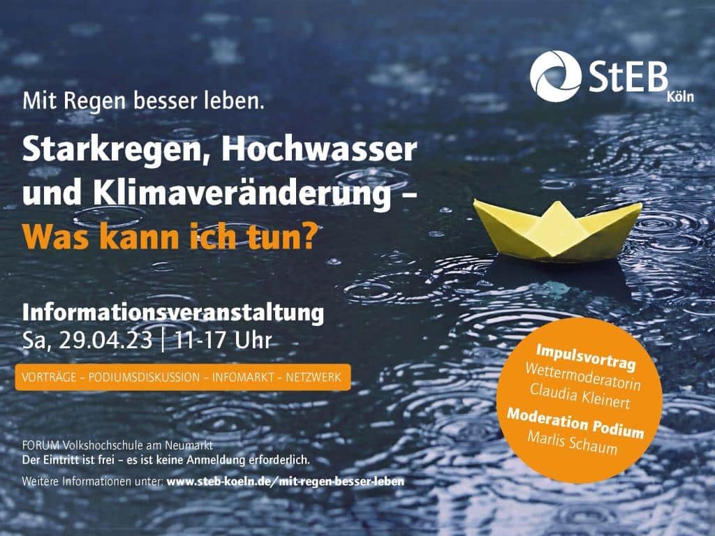 Am 29.04.2023 von 11 bis 17 Uhr findet eine Informationsveranstaltung der StEB Köln im FORUM Volkshochschule am Neumarkt statt.